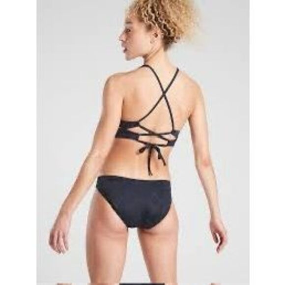 ATHLETA Women’s Navy Blue Black Snake Print Triangle Bikini Top Size Small Style - Picture 2 of 6